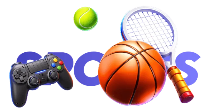 Ilustração de esportes do Qzino: basquete, tênis e eSports